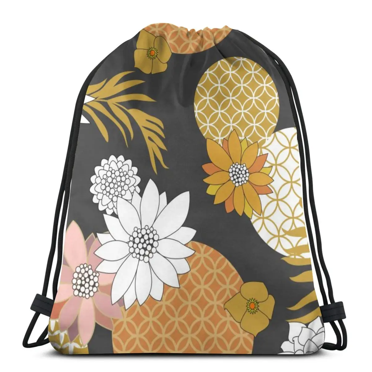 Japanese Golden Floral Pattern Backpack Bag Outdoor Fitness Drawstring Beam Mouth Backpack Sports Bag Women Bags 2020
Japanese Golden Floral Pattern Backpack Bag Outdoor Fitness Drawstring Beam Mouth Backpack Sports Bag Women Bags 2020
