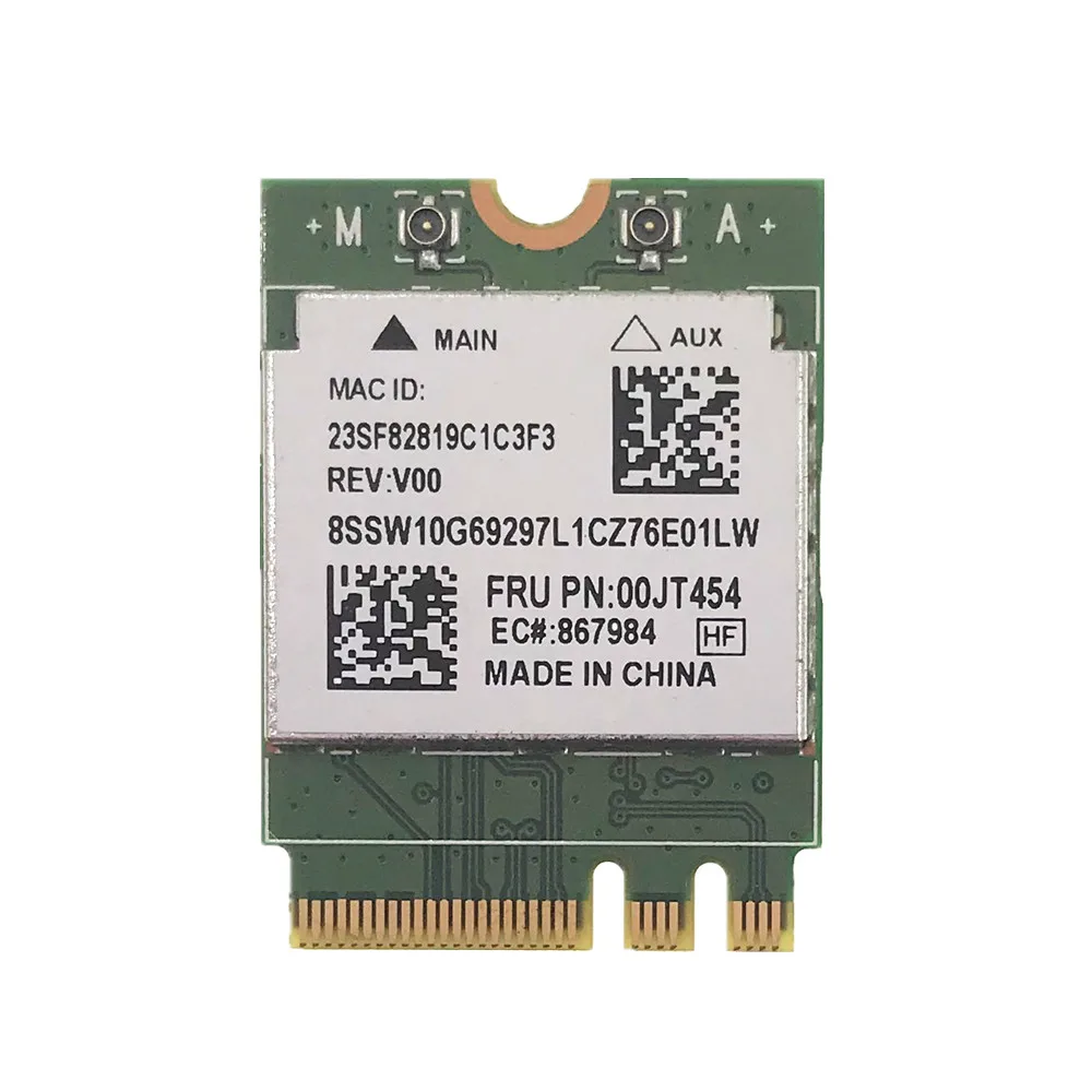 RTL8821AE 802.11ac 433 Мбит/с Поддержка Bluetooth 4,0 NGFF M.2 WLAN Wi-Fi адаптер карта 00JT454 для Lenovo M600 M700 S500
RTL8821AE 802.11ac 433 Мбит/с Поддержка Bluetooth 4,0 NGFF M.2 WLAN Wi-Fi адаптер карта 00JT454 для Lenovo M600 M700 S500