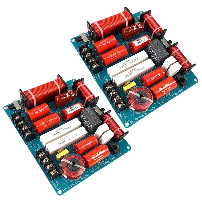 2X 350W 3 Ways Frequency Divider Board KTV Stage Speaker Crossover Audio Treble Mediant Bass 3 Way Crossover Divider
2X 350W 3 Ways Frequency Divider Board KTV Stage Speaker Crossover Audio Treble Mediant Bass 3 Way Crossover Divider