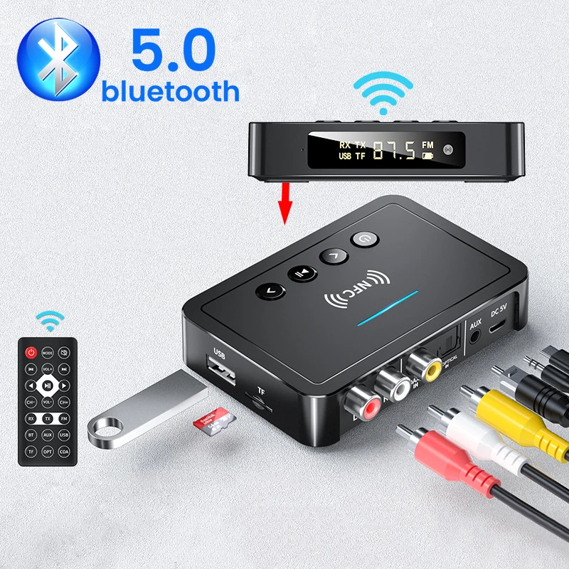 NFC Bluetooth 5,0 аудио приемник передатчик стерео FM передатчик AUX 3,5 мм разъем беспроводной громкой связи ТВ аудио адаптер
NFC Bluetooth 5,0 аудио приемник передатчик стерео FM передатчик AUX 3,5 мм разъем беспроводной громкой связи ТВ аудио адаптер