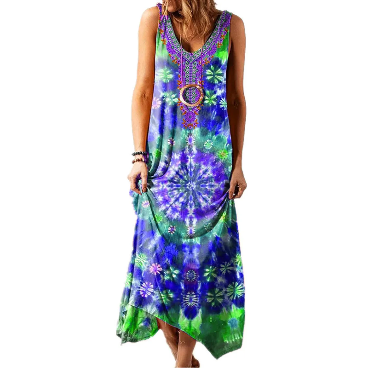 2021 Dress Women Casual Sleeveless Camisole V-neck Print Loose Printed Sexy Bohemian Dress Vestidos Boho Hippie Chic Dress
2021 Dress Women Casual Sleeveless Camisole V-neck Print Loose Printed Sexy Bohemian Dress Vestidos Boho Hippie Chic Dress