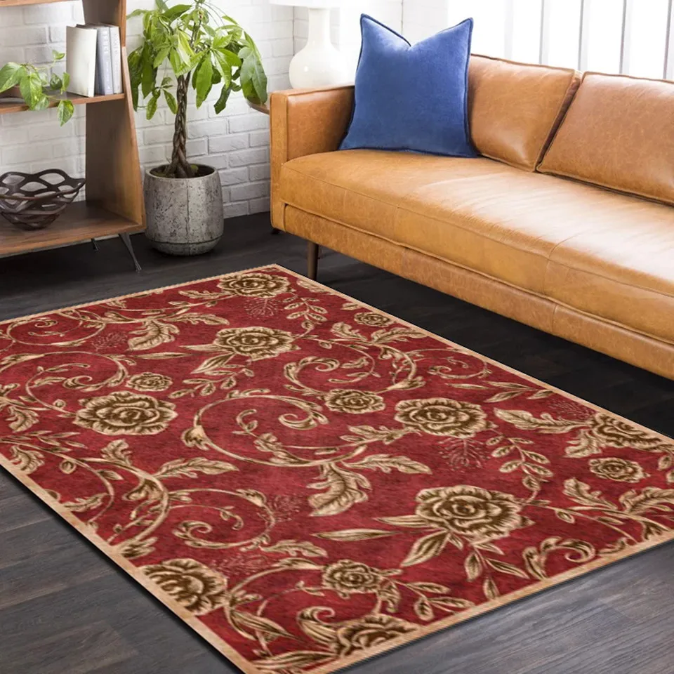 American Style Red Wine Carpet With Rose Flower For Living Room Retro Rug For Bedroom European Decor Home Bedside Mat Vintage
American Style Red Wine Carpet With Rose Flower For Living Room Retro Rug For Bedroom European Decor Home Bedside Mat Vintage