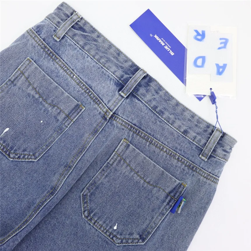 20AW Adererror Vader Jeans Men Women Shooting star Frayed style Ader error Denim Jeans Blue Mark Tag Label Adererror Pants
20AW Adererror Vader Jeans Men Women Shooting star Frayed style Ader error Denim Jeans Blue Mark Tag Label Adererror Pants