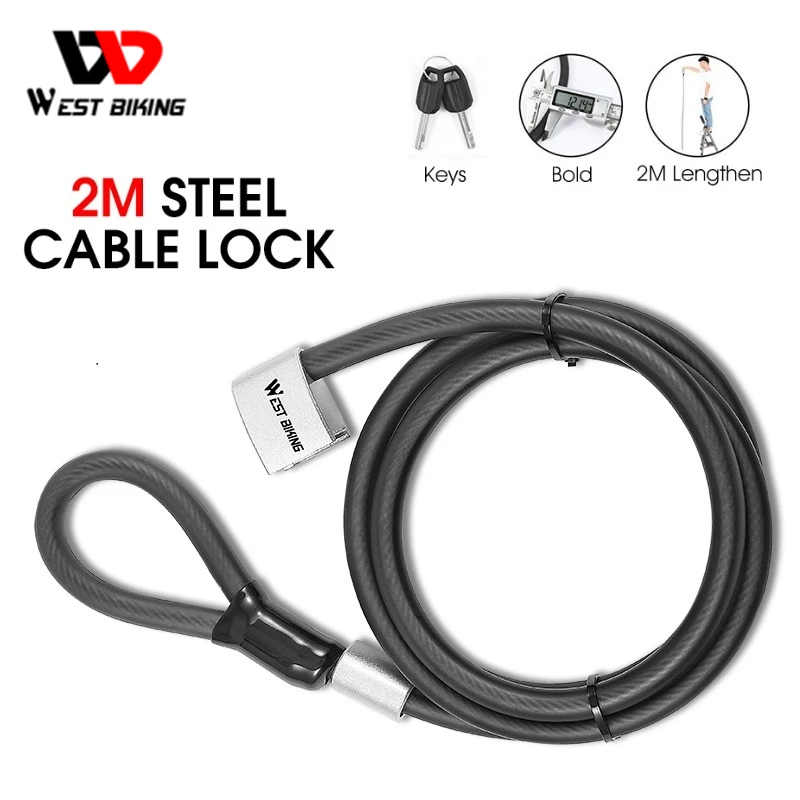 WEST BIKING 2M Lengthen Bicycle Lock Anti Theft Safety MTB Road Steel Cable Lock Electric Bike Motorcycle Cycling Accessories
WEST BIKING 2M Lengthen Bicycle Lock Anti Theft Safety MTB Road Steel Cable Lock Electric Bike Motorcycle Cycling Accessories