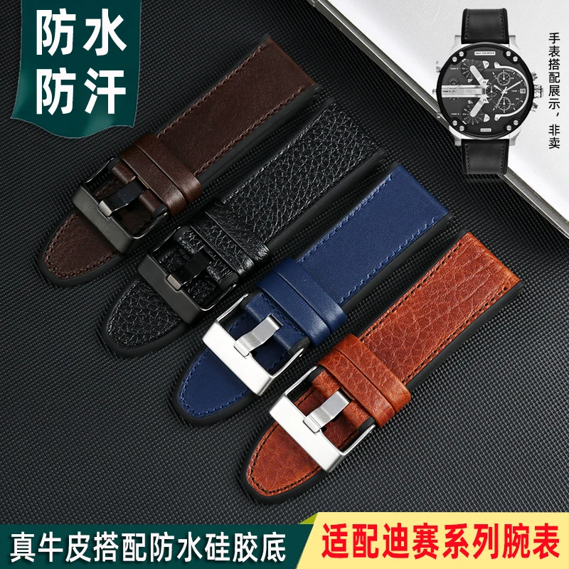 Watch Strap for DIESEL Military Officer Mr Daddy Dz4512 Dz7420 Dz4500 Genuine Leather Silicone Bottom Watch Band Men Watchband
Watch Strap for DIESEL Military Officer Mr Daddy Dz4512 Dz7420 Dz4500 Genuine Leather Silicone Bottom Watch Band Men Watchband