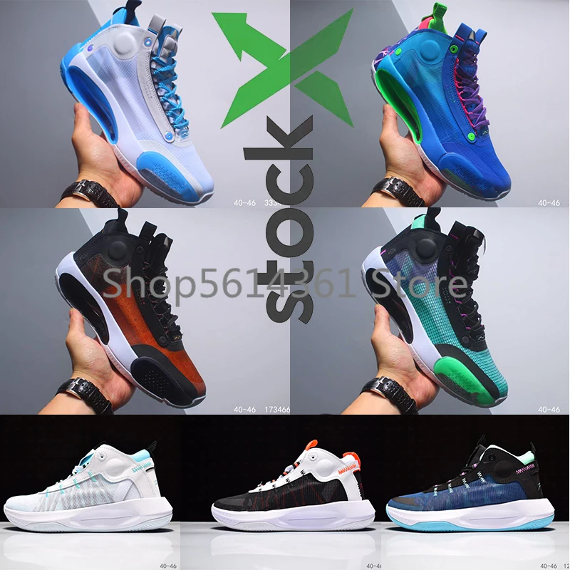 Jumpmans 34 Blue O Snow Leopard Мужская баскетбольная обувь XXXIV Void Bred Eclipse Кроссовки Ретро