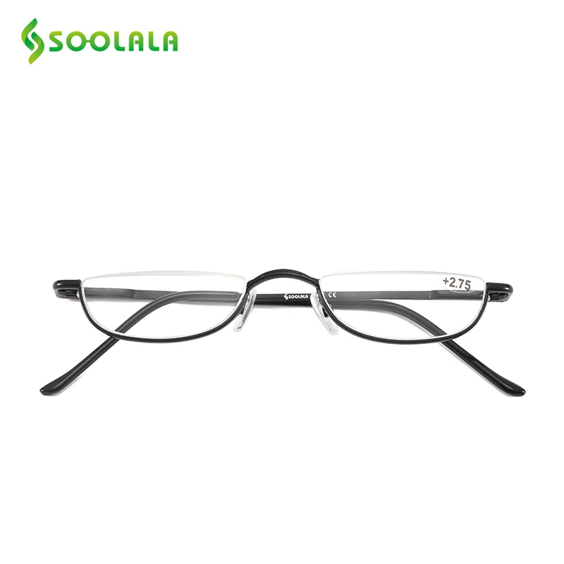 SOOLALA Small Semi-Rimless Flat Top Reading Glasses Women Slim Ultralight Alloy Eyeglasses Frame Presbyopic Glasses with Cases
SOOLALA Small Semi-Rimless Flat Top Reading Glasses Women Slim Ultralight Alloy Eyeglasses Frame Presbyopic Glasses with Cases