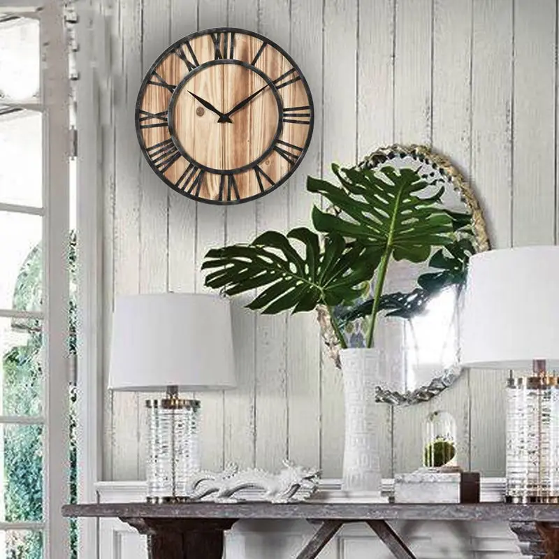 Hanging Industrial Kitchen Wall Clock Iron Wooden Large Creative Silent Wooden Wall Clock Living Room Home Decorative EA60WC
Hanging Industrial Kitchen Wall Clock Iron Wooden Large Creative Silent Wooden Wall Clock Living Room Home Decorative EA60WC