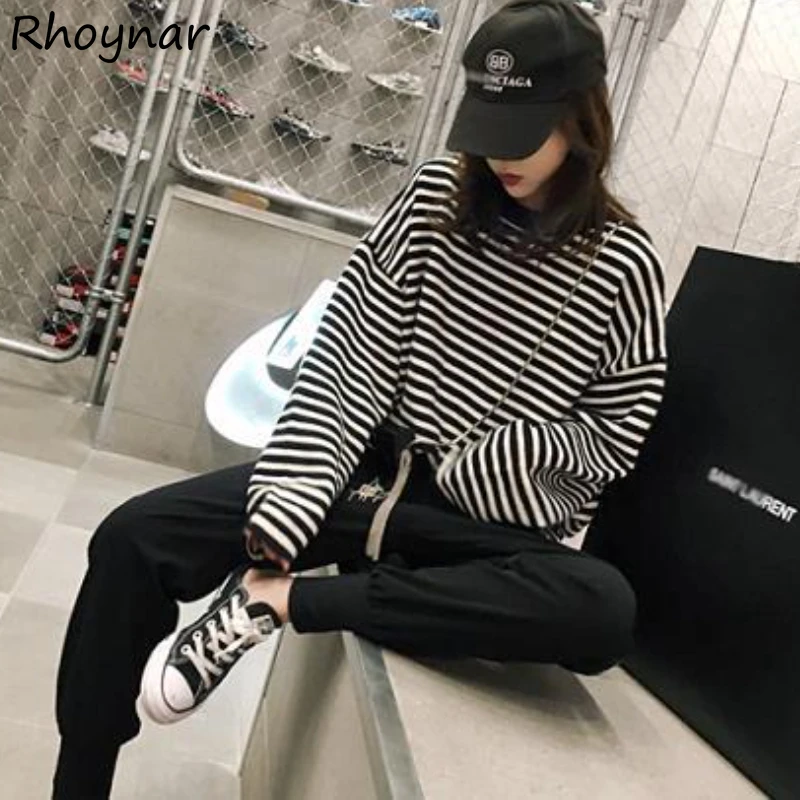 Pullovers Women Spring Striped Comfortable Simple All-match Girls Streetwear Leisure Fashion Ulzzang Casual O-neck Loose Elegant
Pullovers Women Spring Striped Comfortable Simple All-match Girls Streetwear Leisure Fashion Ulzzang Casual O-neck Loose Elegant