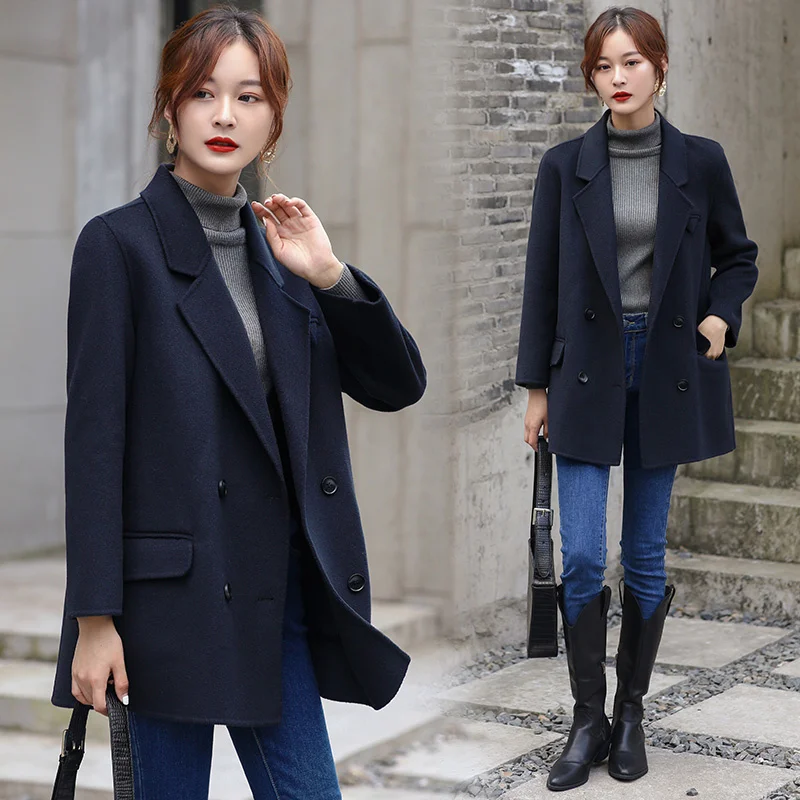 CMAZ Autumn and Winter New Elegant Graceful Reversible Cashmere Coat Warm and Comfortable Short Suit Double-Sided Woolen Coat
CMAZ Autumn and Winter New Elegant Graceful Reversible Cashmere Coat Warm and Comfortable Short Suit Double-Sided Woolen Coat