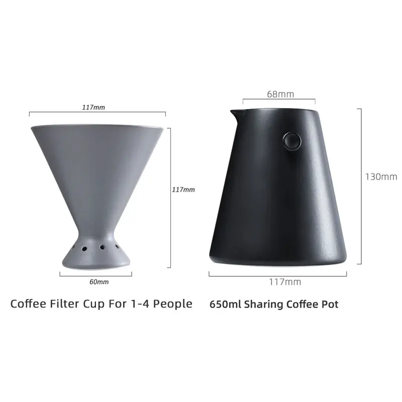 2021 New Design Household Hand Drip Coffee Set with Filter V60 Drip Brewing Device Ceramic Material 650ml Sharing Coffee Pot
2021 New Design Household Hand Drip Coffee Set with Filter V60 Drip Brewing Device Ceramic Material 650ml Sharing Coffee Pot