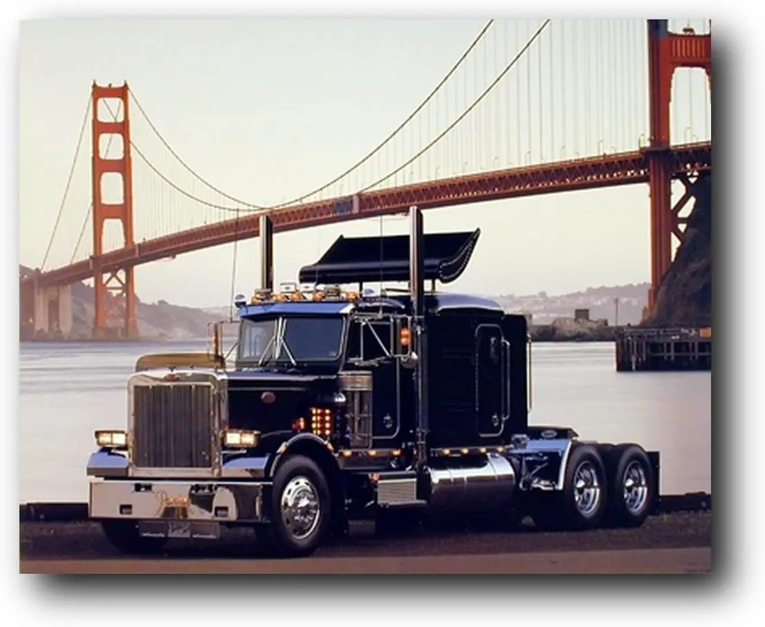 Peterbilt Semi Truck At San Francisco Golden Gate Bridge Big Rig Art Print Poster 8x12
Peterbilt Semi Truck At San Francisco Golden Gate Bridge Big Rig Art Print Poster 8x12