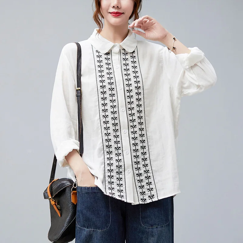 VANOVICH Loose Casual Temperament Embroidered Solid Color Blouse Ladies Top 2021 Autumn and Winter New Womens Shirts
VANOVICH Loose Casual Temperament Embroidered Solid Color Blouse Ladies Top 2021 Autumn and Winter New Womens Shirts
