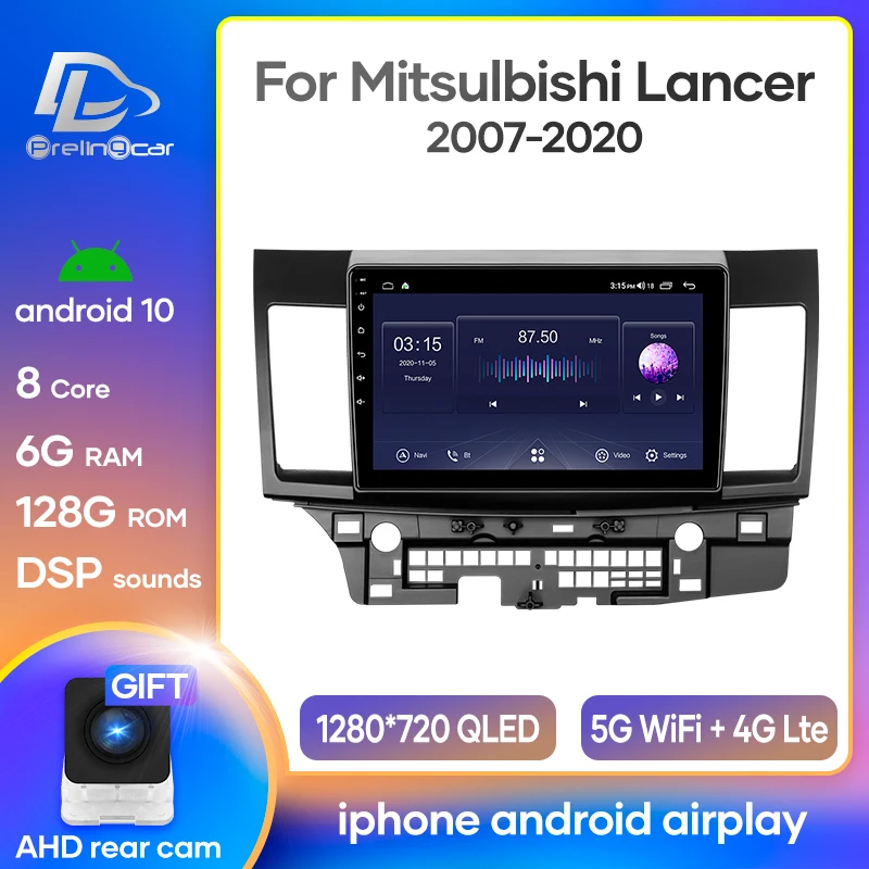 Автомагнитола Prelingcar Android 10 стереоприемник для Mitsubishi Lancer 2007-2012 видеоплеер