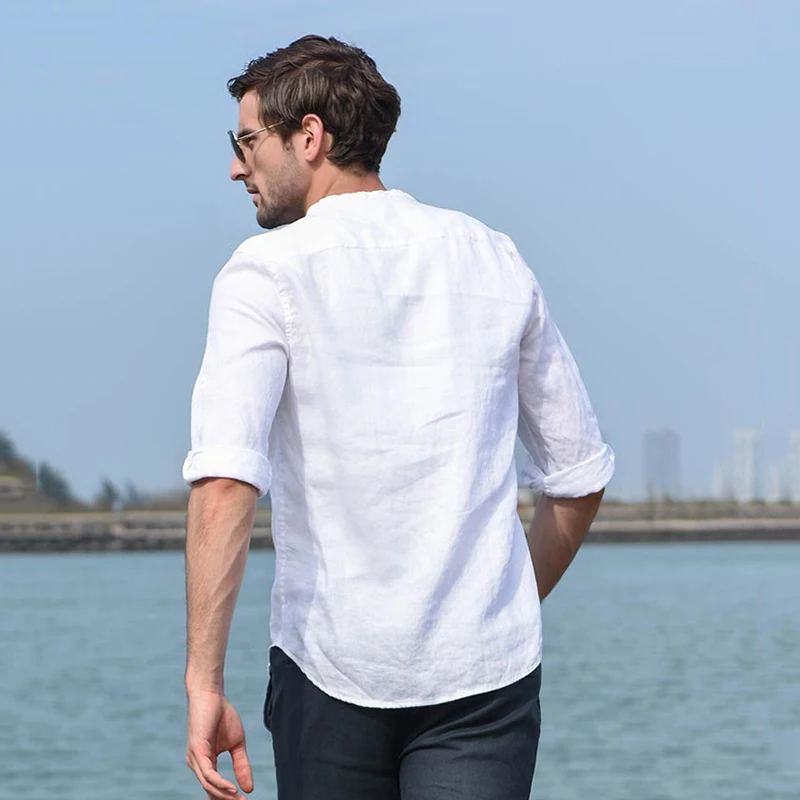 Stand Collar Cotton and Linen Three Quarter Sleeve Casual Shirt Chinese Style Breathable Solid Linen Shirt Summer Tops
Stand Collar Cotton and Linen Three Quarter Sleeve Casual Shirt Chinese Style Breathable Solid Linen Shirt Summer Tops