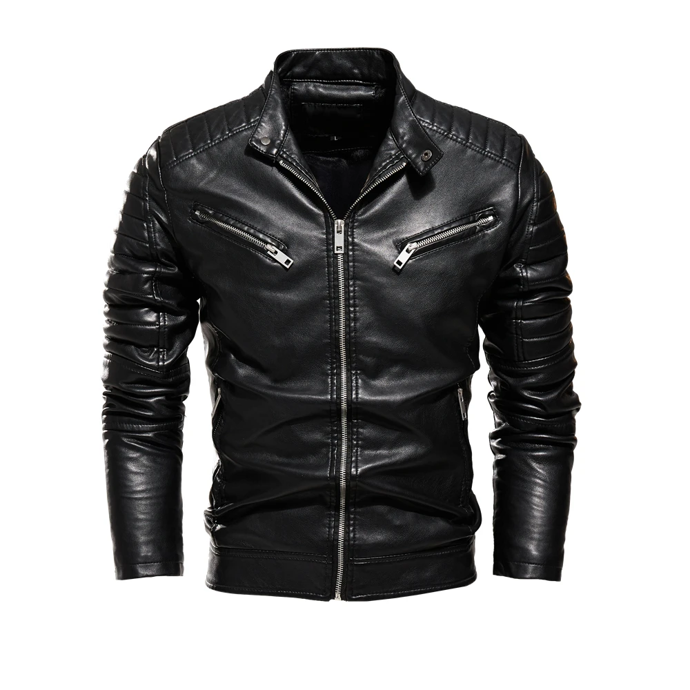 New Leather Jacket Men Autumn Winter Fleece Motorcycle PU Faux Leather Jacket Male Stand Collar Casual Windbreaker Slim Coat 144
New Leather Jacket Men Autumn Winter Fleece Motorcycle PU Faux Leather Jacket Male Stand Collar Casual Windbreaker Slim Coat 144