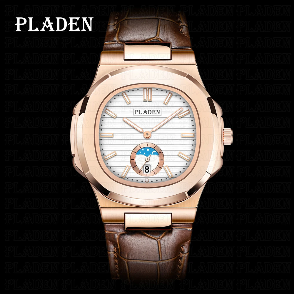 PLADEN New Vintage Mens Watches Top Brand Luxury Leather Strap Quartz Watch Simple Moon Phase Decoration Clock Reloj de hombre
PLADEN New Vintage Mens Watches Top Brand Luxury Leather Strap Quartz Watch Simple Moon Phase Decoration Clock Reloj de hombre
