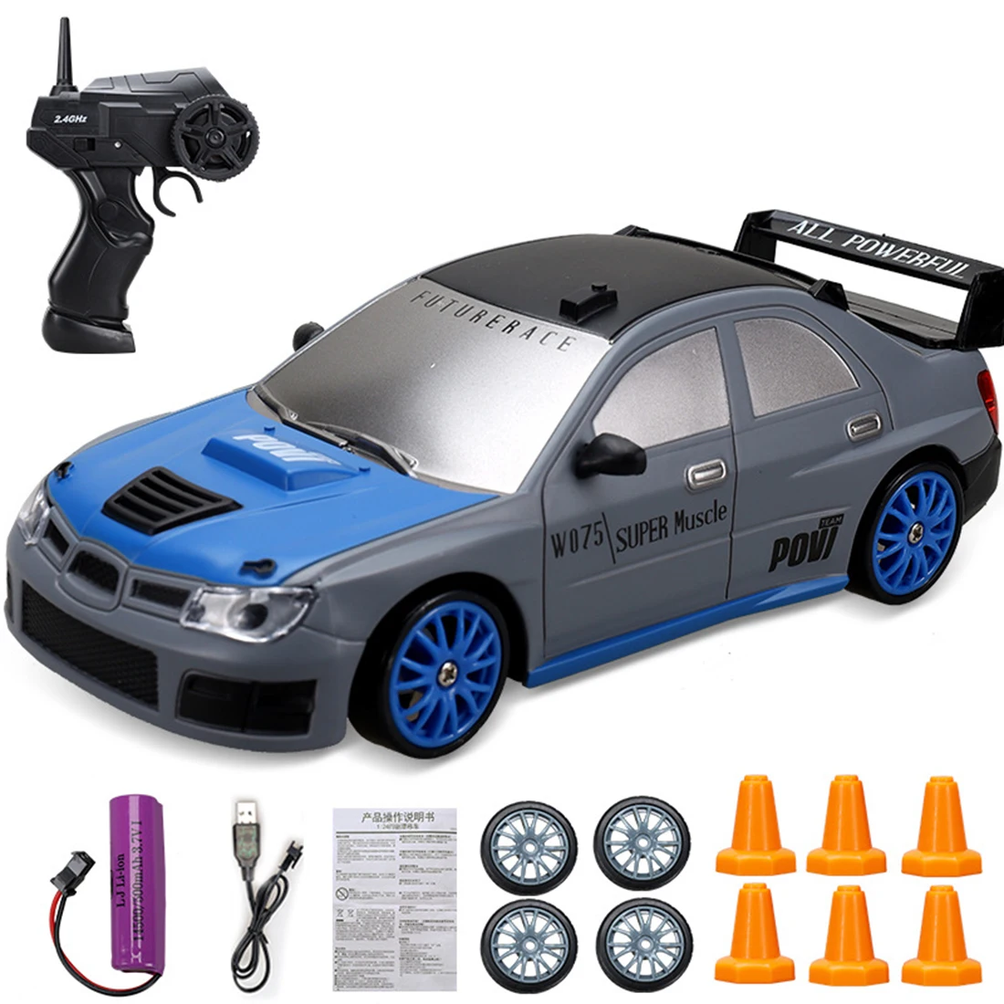 HB 1:24 15KM/H 2.4G Electric Racing Car 4WD Drift Car Kids RC Car Toy Gift For Birthday With Light As Model Collection - Grey
HB 1:24 15KM/H 2.4G Electric Racing Car 4WD Drift Car Kids RC Car Toy Gift For Birthday With Light As Model Collection - Grey