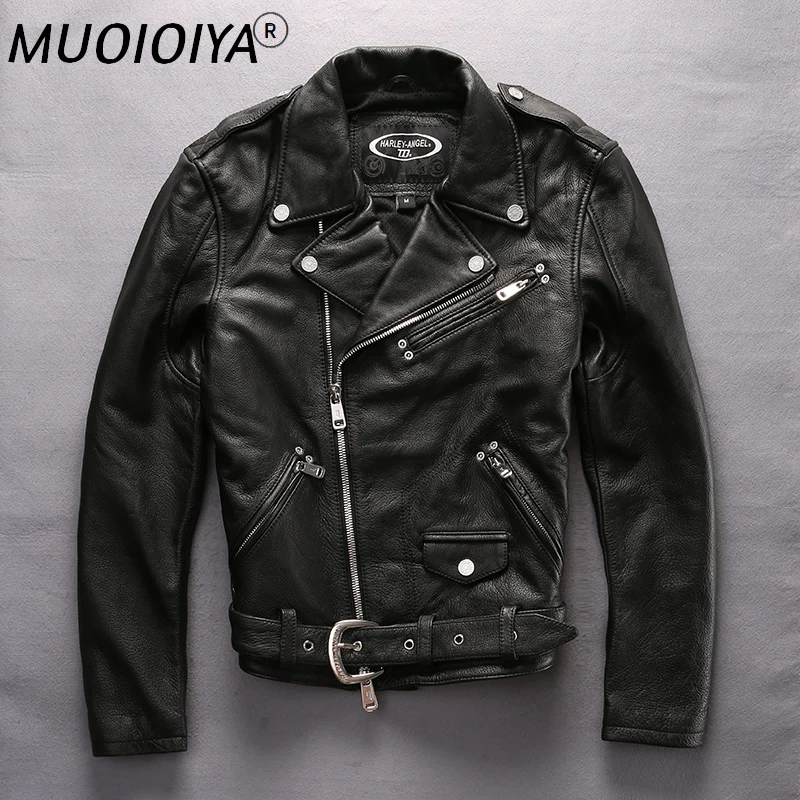 ANGEL 2021 New Men Black Genuine Motorcycle Biker Leather Jacket men Fashion Large lapel Thick Cowhide Slim bomber Jackets
ANGEL 2021 New Men Black Genuine Motorcycle Biker Leather Jacket men Fashion Large lapel Thick Cowhide Slim bomber Jackets