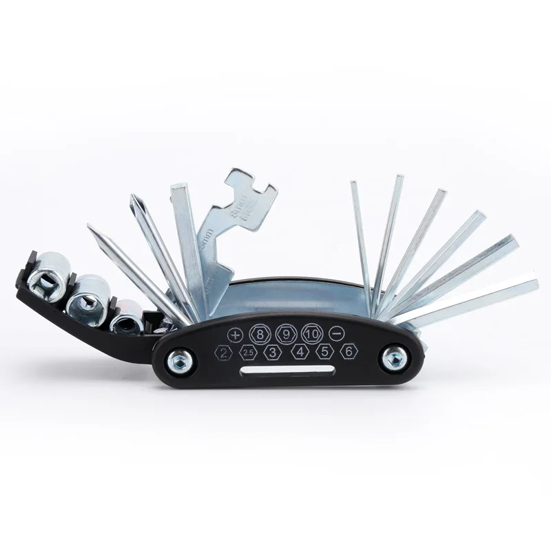 16 In 1 Multifunctional Bicycle Tool Mountain Bike Repair Combination Tool Folding Wrench Tire Repair Wrench Kits 
16 In 1 Multifunctional Bicycle Tool Mountain Bike Repair Combination Tool Folding Wrench Tire Repair Wrench Kits