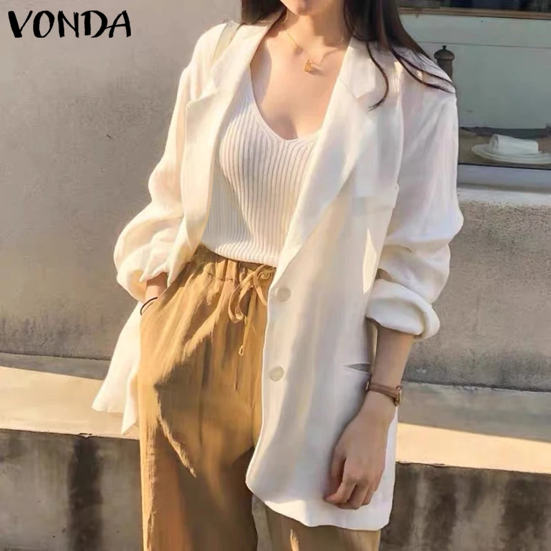 Осенние куртки с длинным рукавом VONDA 2021, Женский Повседневный блейзер с воротником с лацканами, винтажная пляжная верхняя одежда, большие ра...
Осенние куртки с длинным рукавом VONDA 2021, Женский Повседневный блейзер с воротником с лацканами, винтажная пляжная верхняя одежда, большие ра...