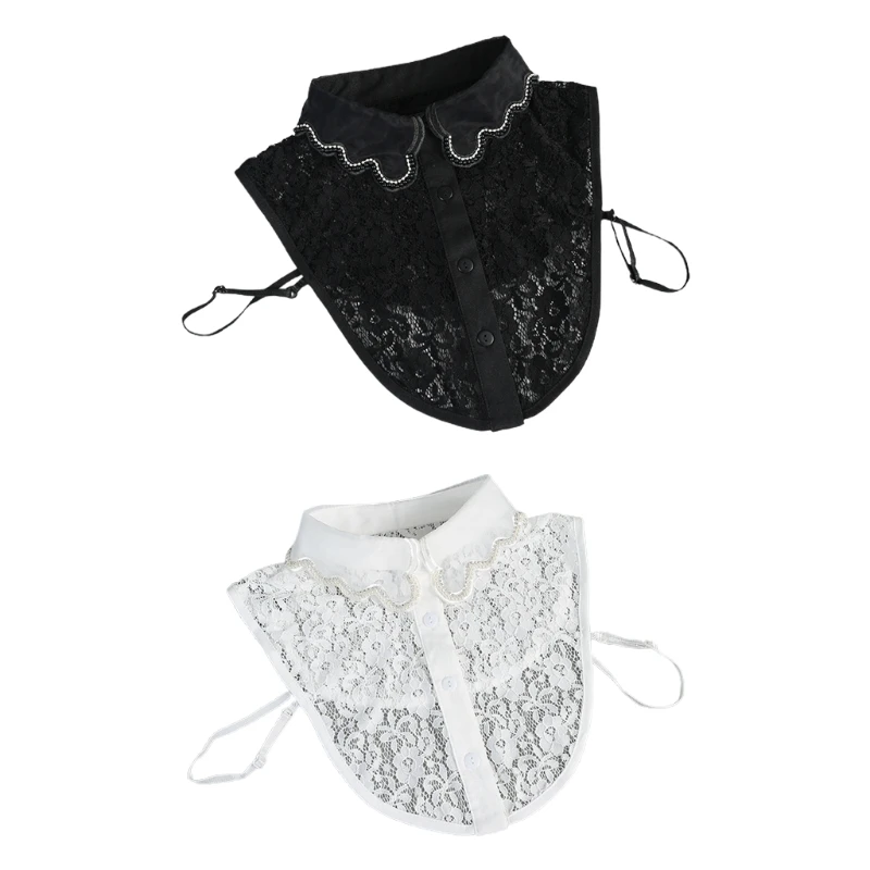Women Pearl Rhinestone Beaded Wavy Lapel Fake Collar Detachable Dickey Blouse Sweet Floral Lace Solid Color Buttons Fast Reach
Women Pearl Rhinestone Beaded Wavy Lapel Fake Collar Detachable Dickey Blouse Sweet Floral Lace Solid Color Buttons Fast Reach