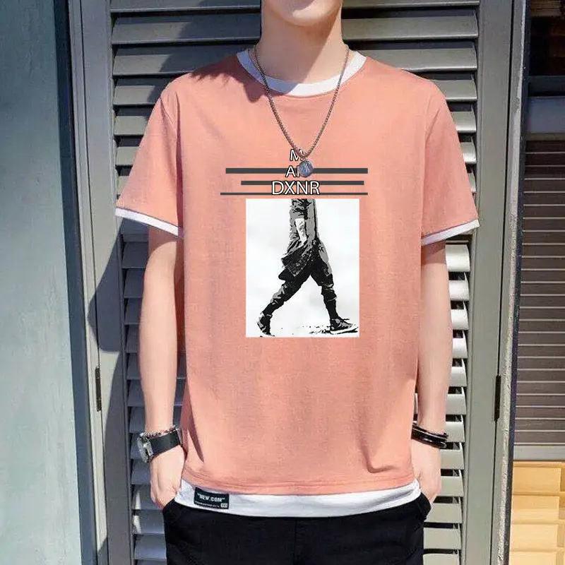 Футболка мужская с коротким рукавом и круглым вырезом, свободная повседневная универсальная поддельная из двух предметов для студентов и м...
Футболка мужская с коротким рукавом и круглым вырезом, свободная повседневная универсальная поддельная из двух предметов для студентов и м...