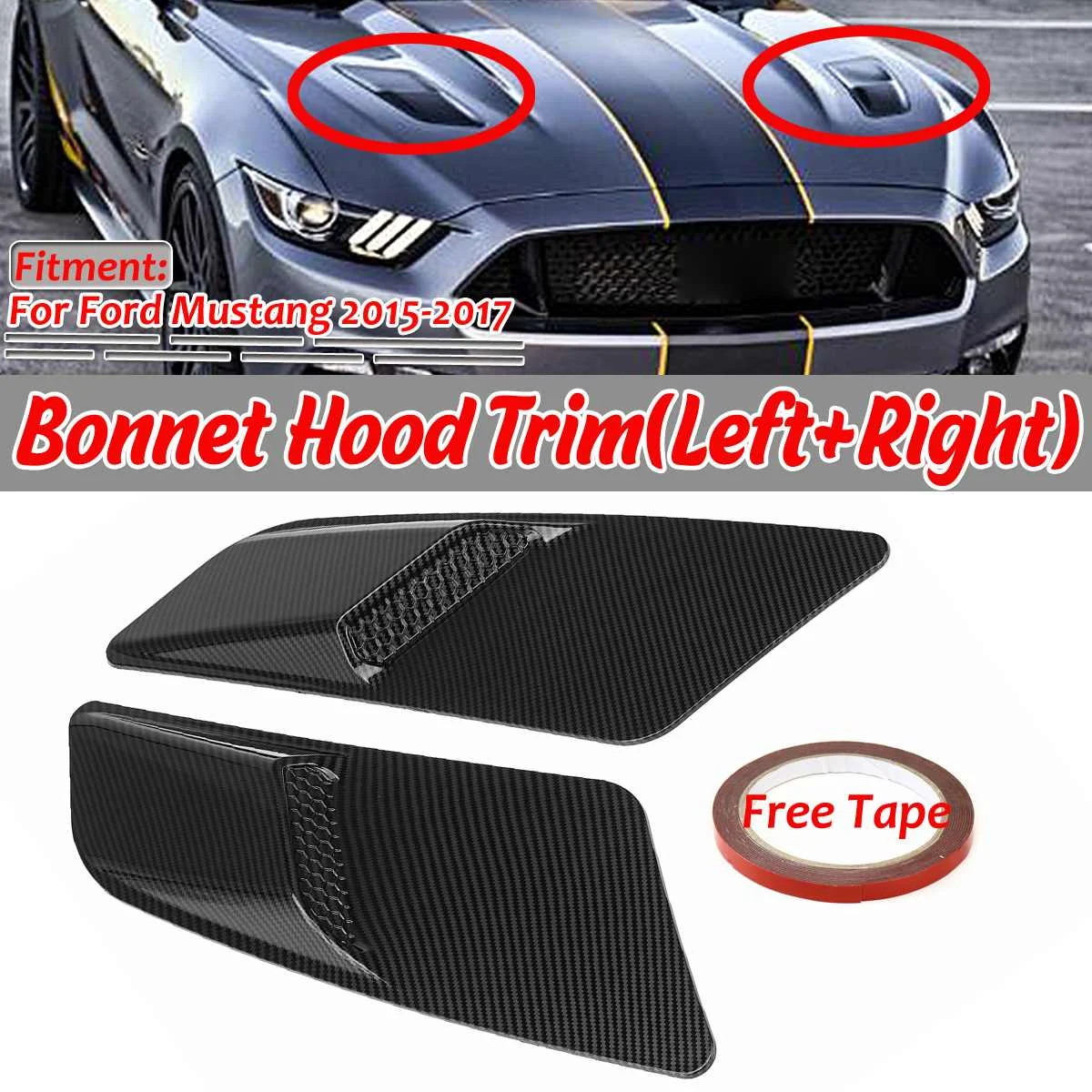Pair Universal Hoods Cover Trim Car Front Hood Air Intake Trim Scoop Vent Guards Heat Panel Cover For Ford For Mustang 2015-2017
Pair Universal Hoods Cover Trim Car Front Hood Air Intake Trim Scoop Vent Guards Heat Panel Cover For Ford For Mustang 2015-2017