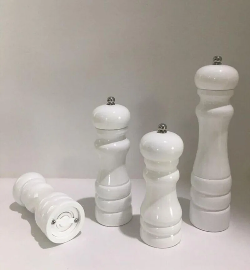 Manual pepper grinder pepper mill,Rubber Wood, Spray White Color 
Manual pepper grinder pepper mill,Rubber Wood, Spray White Color