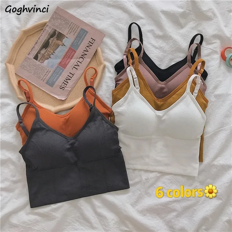 Camis Women Tank-tops Seamless Sexy Lingerie Removable Padded Camisole Femme Fashion Solid All-match Korean Comfortable Slim Fit
Camis Women Tank-tops Seamless Sexy Lingerie Removable Padded Camisole Femme Fashion Solid All-match Korean Comfortable Slim Fit