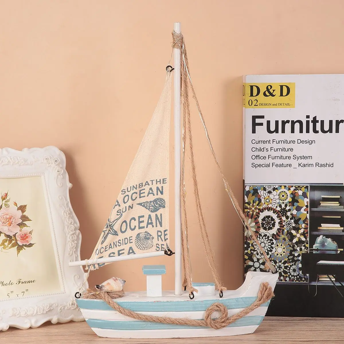 1PC Wooden Sailboat with LED Adornment Mediterranean Style Sailing Boat Model Craft Home Room Decoration
1PC Wooden Sailboat with LED Adornment Mediterranean Style Sailing Boat Model Craft Home Room Decoration