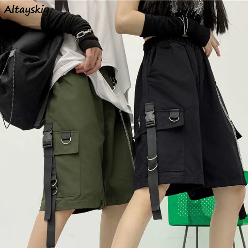 Shorts Womens Summer 2020 Elastic Waist High Bf Streetwear Hip Hop Straight Casual Chic Ribbons Black Green Couple Cotton New
Shorts Womens Summer 2020 Elastic Waist High Bf Streetwear Hip Hop Straight Casual Chic Ribbons Black Green Couple Cotton New