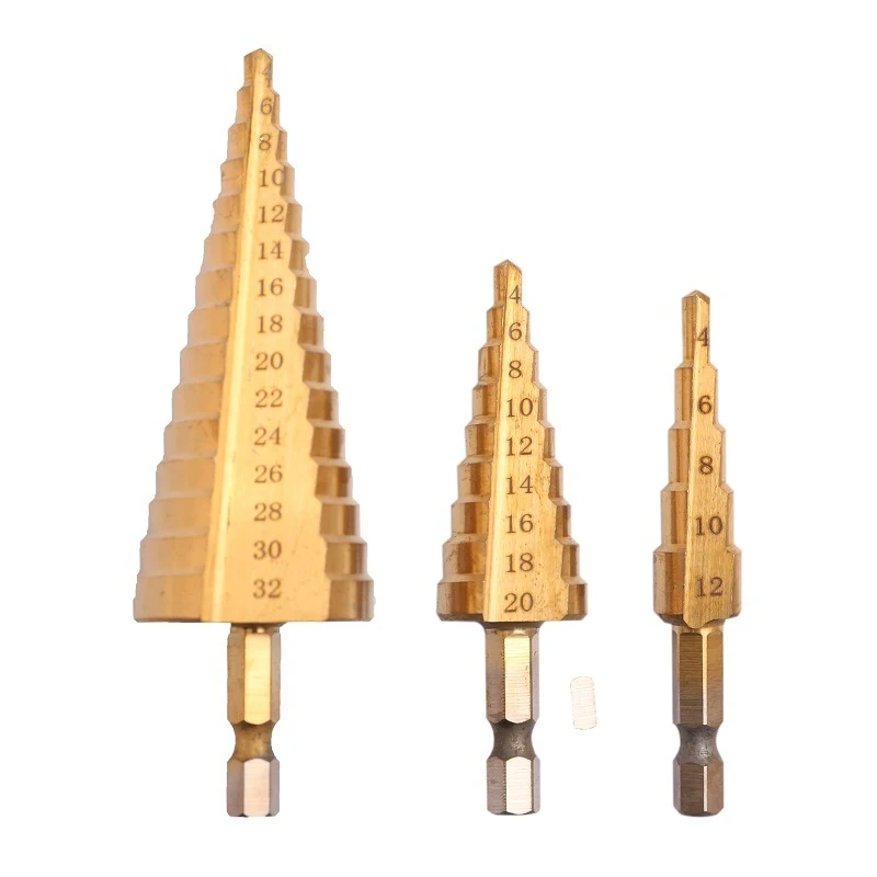 Hex shank step drill high speed steel tower drill 5 9 15 step drill hole opener board aluminum plate drill single
Hex shank step drill high speed steel tower drill 5 9 15 step drill hole opener board aluminum plate drill single