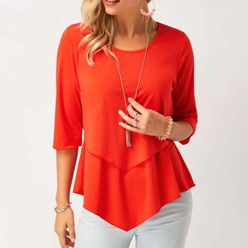 2019 Blouse Women Casual Half Sleeve O Neck Summer Shirt Ladiers Elegant Office Solid Blouses Shirts Fashion Loose Tops Female
2019 Blouse Women Casual Half Sleeve O Neck Summer Shirt Ladiers Elegant Office Solid Blouses Shirts Fashion Loose Tops Female