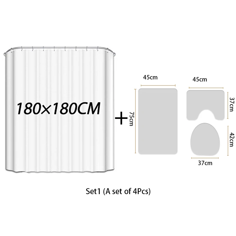 Shower Curtain Set Durable Waterproof Shower Curtain Toilet Cover Bath Mat Non-slip Bathroom Carpet Rug Europe Microfiber Print
Shower Curtain Set Durable Waterproof Shower Curtain Toilet Cover Bath Mat Non-slip Bathroom Carpet Rug Europe Microfiber Print