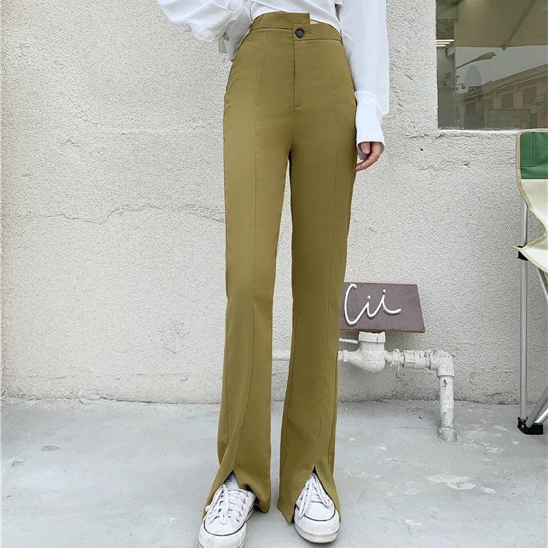 Slit Boot-Cut Pants Women's 2021 Spring New Sneaky Design Staggered Waist Draping Mopping Pants Fashionable Suit Pants
Slit Boot-Cut Pants Women's 2021 Spring New Sneaky Design Staggered Waist Draping Mopping Pants Fashionable Suit Pants