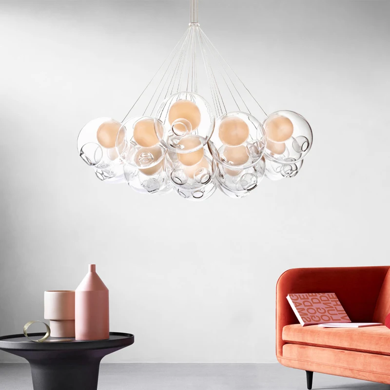 Modern LED chandelier living room hanging lights home deco lighting dining room fixtures Nordic bedroom Glass ball pendant lamps
Modern LED chandelier living room hanging lights home deco lighting dining room fixtures Nordic bedroom Glass ball pendant lamps