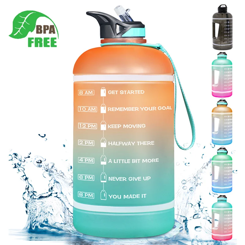Gallon Water Bottle with Motivational Time Marker Water Jug Bpa Free with Handle Leakproof Large Sport Water Bottles keeps cold
Gallon Water Bottle with Motivational Time Marker Water Jug Bpa Free with Handle Leakproof Large Sport Water Bottles keeps cold