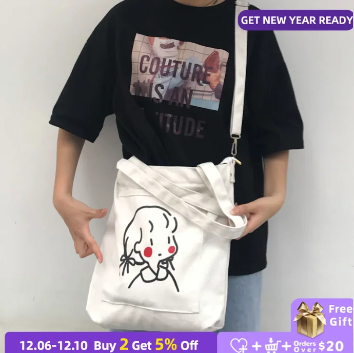 Fashion Durable Women Student Canvas Shoulder Bags Cute Girls Large Crossbody Bag Female Travel Shopping Handbags Casual Tote
Fashion Durable Women Student Canvas Shoulder Bags Cute Girls Large Crossbody Bag Female Travel Shopping Handbags Casual Tote