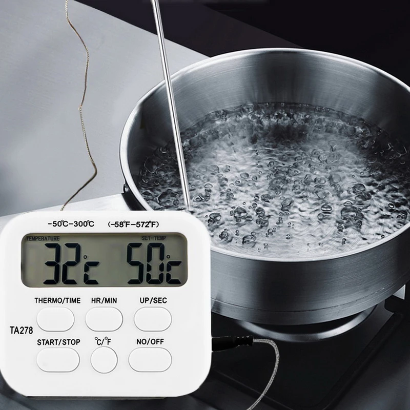 Kitchen Thermometer Timer With Probe Digital Oven Thermometer LCD Display Meat Thermometer Timer Cooking Milk BBQ Thermometer
Kitchen Thermometer Timer With Probe Digital Oven Thermometer LCD Display Meat Thermometer Timer Cooking Milk BBQ Thermometer