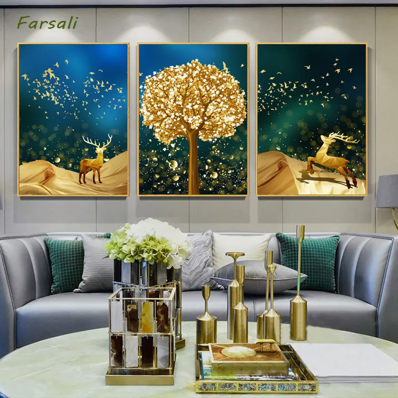 Abstract golden deer in the forest canvas painting posters and print modern decor wall art pictures for living room bedroom
Abstract golden deer in the forest canvas painting posters and print modern decor wall art pictures for living room bedroom