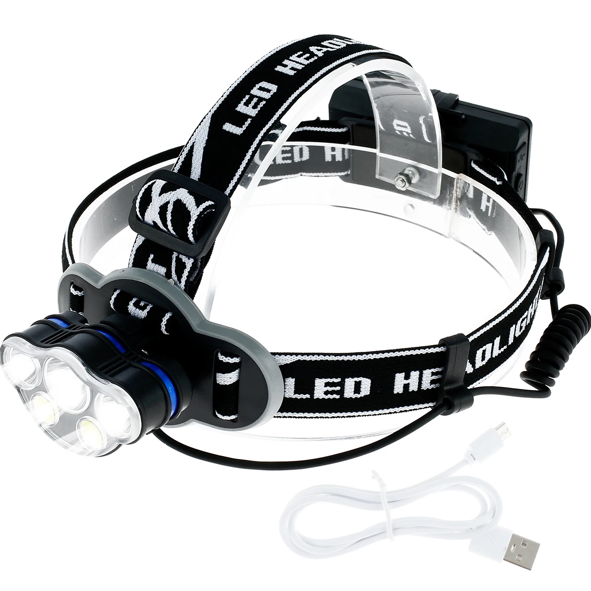 5 LED Headlamp 8000 Lumens T6 COB Head Torch IPX5 Waterproof Headlight USB Rechargeable Head Torch Light 90°Adjustable Headlamp
5 LED Headlamp 8000 Lumens T6 COB Head Torch IPX5 Waterproof Headlight USB Rechargeable Head Torch Light 90°Adjustable Headlamp