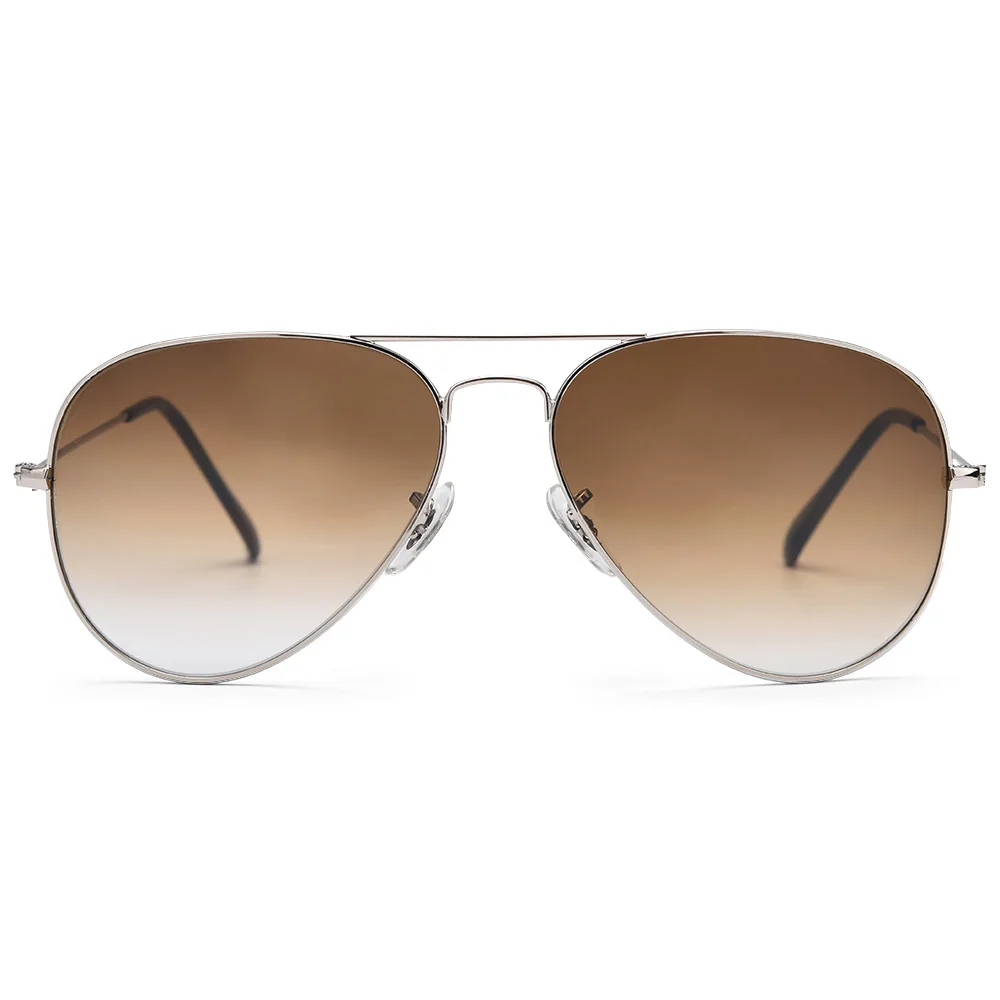 Classic 3025 pilot sunglasses men women 58mm and 62mm crystal glass mirror lens brown gradient sunglass UV400 protection 
Classic 3025 pilot sunglasses men women 58mm and 62mm crystal glass mirror lens brown gradient sunglass UV400 protection