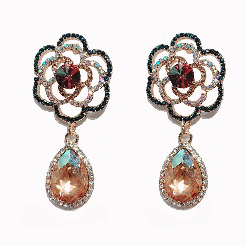 Fashion Charm Girls Party Dangle Earrings Jewelry Hollow Geometric Crystal Flowers Statement Water Drop Large Earring For Women
Fashion Charm Girls Party Dangle Earrings Jewelry Hollow Geometric Crystal Flowers Statement Water Drop Large Earring For Women