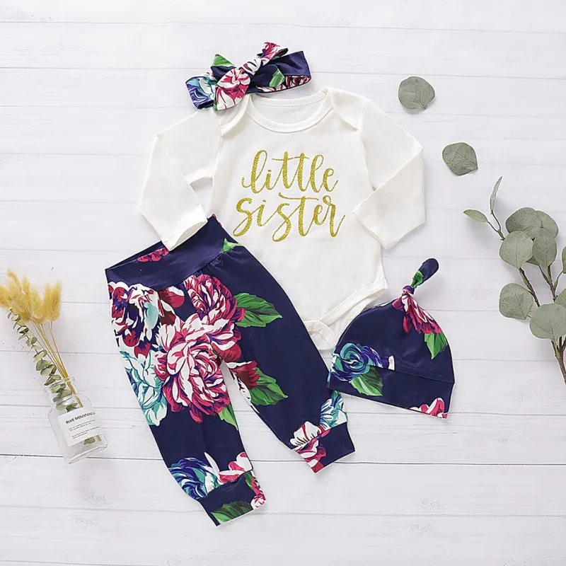 0-24M Autumn Baby Girl Long Sleeve Letters Romper Tops Floral Trousers Hat Headband Outfits Clothes Newest.
0-24M Autumn Baby Girl Long Sleeve Letters Romper Tops Floral Trousers Hat Headband Outfits Clothes Newest.