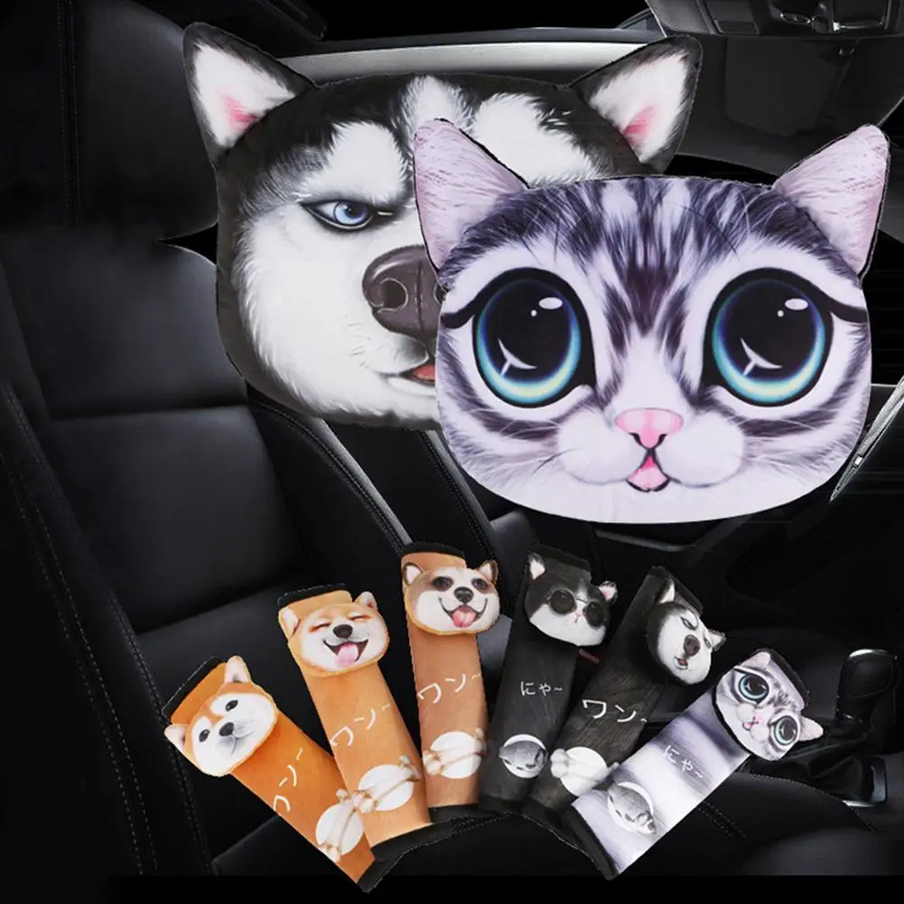 1 Pcs General Car Headrest Pillow Seat Belts Cover Padding 3D Printed Dog Cat Face Cute Neck Rest Auto Neck Safety Cushion
1 Pcs General Car Headrest Pillow Seat Belts Cover Padding 3D Printed Dog Cat Face Cute Neck Rest Auto Neck Safety Cushion