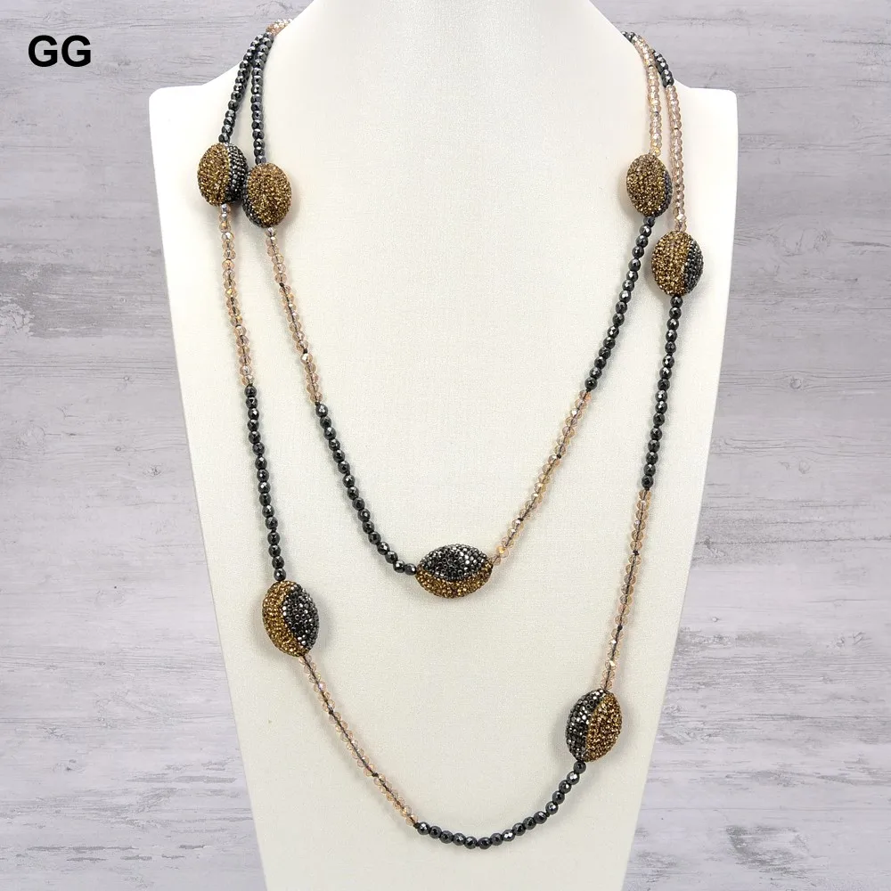 G-G Jewelry 55" Black Hematite Yellow Golden Crystal Long Station Necklace For Women
G-G Jewelry 55" Black Hematite Yellow Golden Crystal Long Station Necklace For Women
