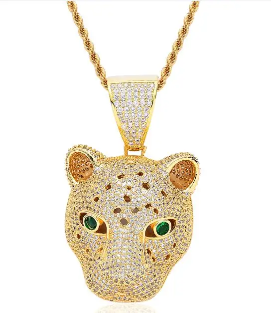 Fashion Hip Hop Jewelry Iced Out Bling Punk Rock Party Leopard Head Pendant Necklace Micro Pave Zircon Gift for Man and Women
Fashion Hip Hop Jewelry Iced Out Bling Punk Rock Party Leopard Head Pendant Necklace Micro Pave Zircon Gift for Man and Women