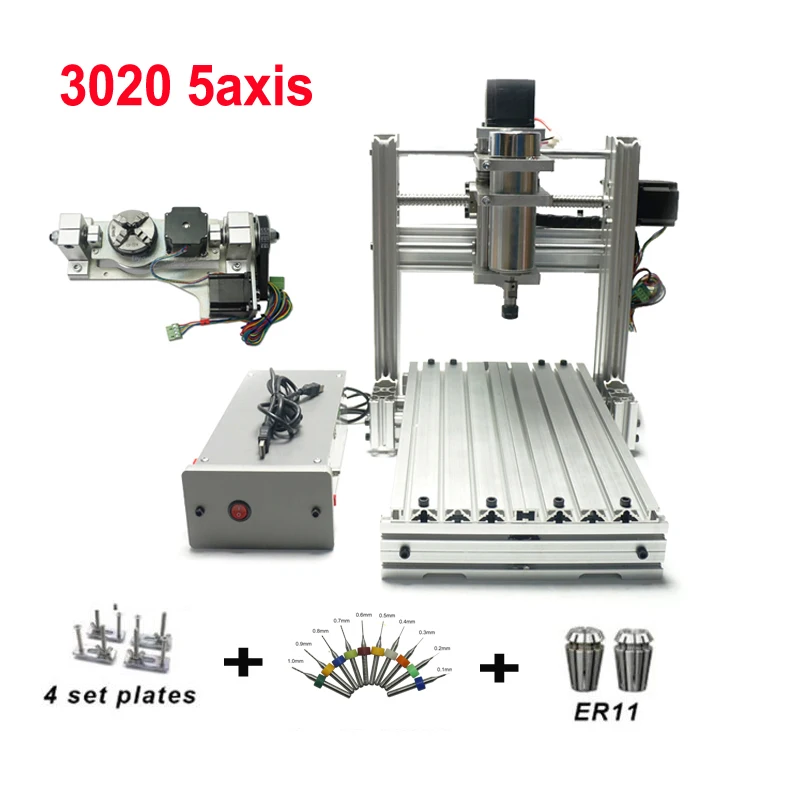 DIY LY CNC Router 3020 3 4 5 Axis Wood Engraving Machine Milling Lathe metal Router 400w USB with ER11 Collet drills cutters
DIY LY CNC Router 3020 3 4 5 Axis Wood Engraving Machine Milling Lathe metal Router 400w USB with ER11 Collet drills cutters