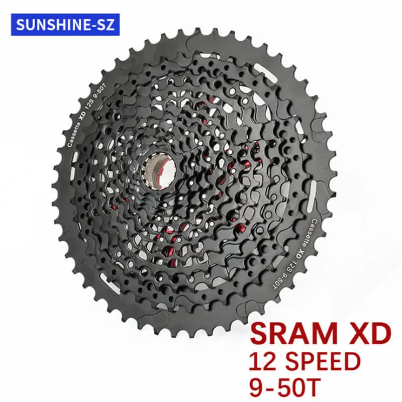 MTB 12 Speed 9-50T Cassette XD Sprocket Black 9-50 Steel Cassette e13 556% range 12s compatible 12speed GX eagle M7100 k7
MTB 12 Speed 9-50T Cassette XD Sprocket Black 9-50 Steel Cassette e13 556% range 12s compatible 12speed GX eagle M7100 k7